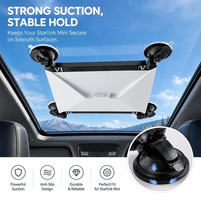 Alt view image 6 of 7 - Starlink Mini Suction Cup Mount Starlink Mini Car Mount for Car Windows & Sunroofs, Compatible with Starlink Mini Accessories, Stable Signal for RV, Boat & Travel, 1 Pack