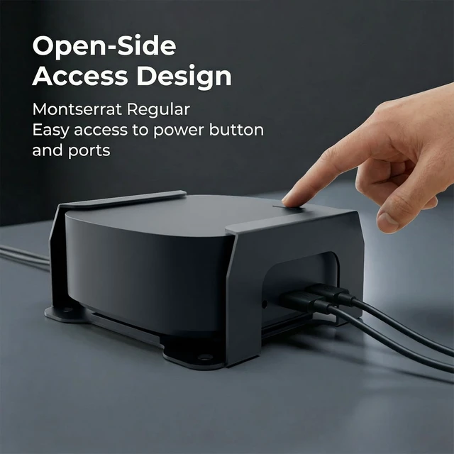 Alt view image 6 of 7 - Metal Mount for HP Docking Station VESA Wall and Under Desk Mount for HP USB-C Dock G5 Adapter Mounting Bracket for HP Laptop Dock G5 Holder with Cable Ties Black, Easy Access to All Ports