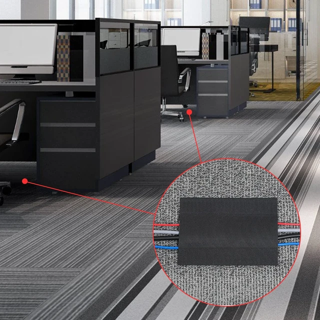 Alt view image 4 of 7 - 24 ft Carpet Cord Cover Cable Protector Floor Cover Cable Protector Management Prevent a Trip Hazard Only for Commercial Office Carpet