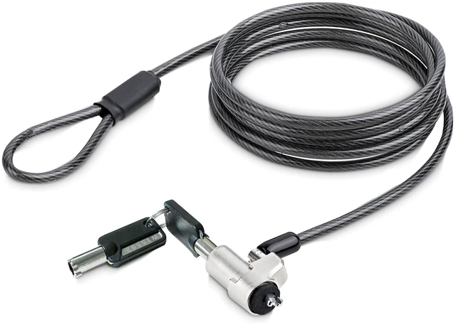 Main image of StarTech Laptop Cable Lock, Compatible with Noble Wedge; 6.6ft, TAA (2m) Security Cable for Dell XPS/Latitude/2-in-1 Notebooks, Anti-Theft Keyed Lock, Steel Cable Lock For Laptop, NBLWK-LAPTOP-LOCK