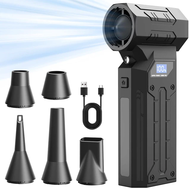 Main image of Compressed Air Duster,4-Gear Adjustable 150000RPM Electric Air Duster,5200mAh Rechargeable Air Blower,Jet Dry Blower Replace Air Can,As Keyboard Cleaner,Car Blower (Black)
