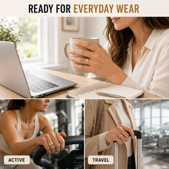 Alt view image 6 of 7 - 5 Pack Clear TPU Cover Compatible with Oura Ring 5, 0.5mm Ultra-Thin, Size6 Helps reduce minor daily scuffs while showing your ring's original finish. Inner sensors stay open; charge with the cover on