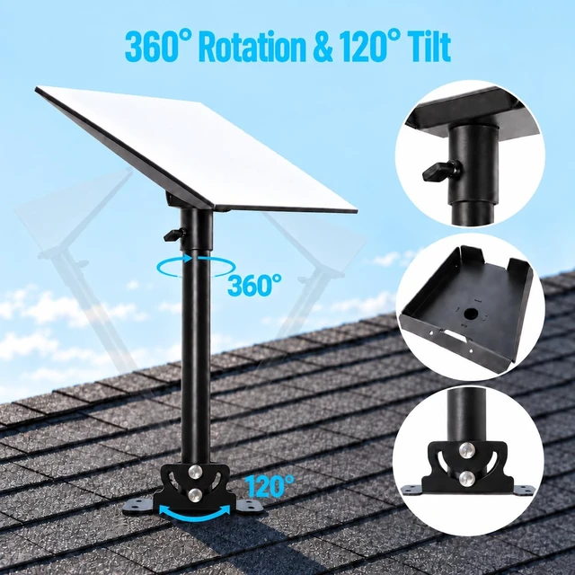 Alt view image 2 of 6 - Starlink Roof Mount Kit for Gen 3/4/4X Standard, 360 Degree Swivel Adjustable Base, Heavy Duty Starlink Pivot Mount, Aluminum Alloy Adapter, Starlink Mounting Kit