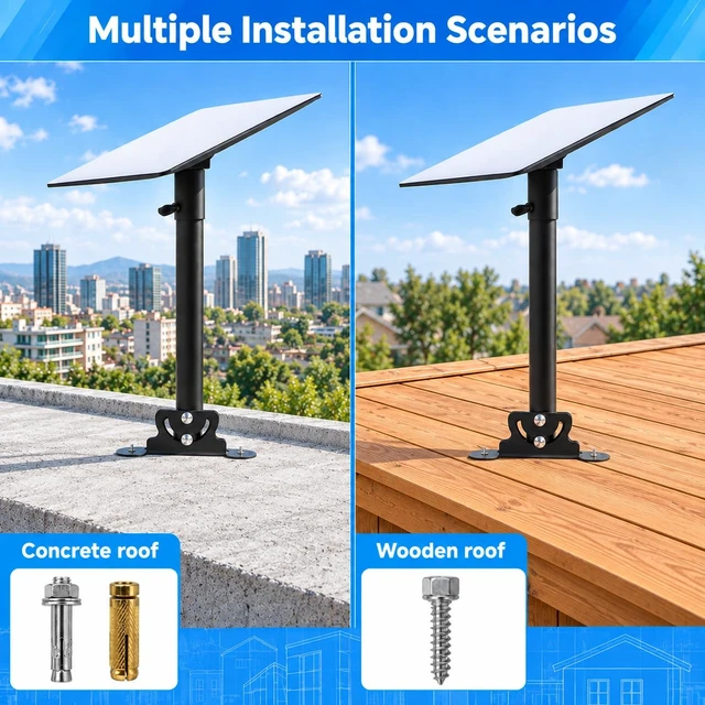 Alt view image 3 of 6 - Starlink Roof Mount Kit for Gen 3/4/4X Standard, 360 Degree Swivel Adjustable Base, Heavy Duty Starlink Pivot Mount, Aluminum Alloy Adapter, Starlink Mounting Kit
