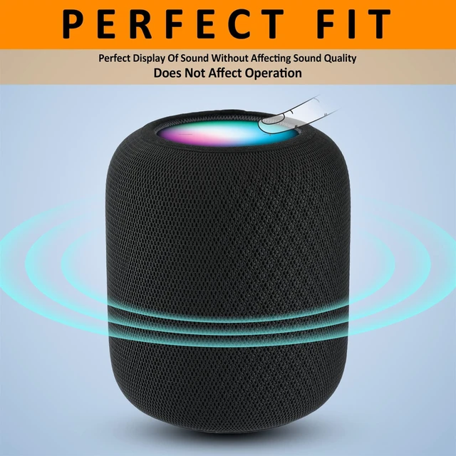 Alt view image 4 of 7 - Speaker Dust Cover Suitable for Homepod 2 gen Speaker, Mesh Cloth, Smart Cover with Charging Hole, High-Grade Nylon,Black,Pack of 1