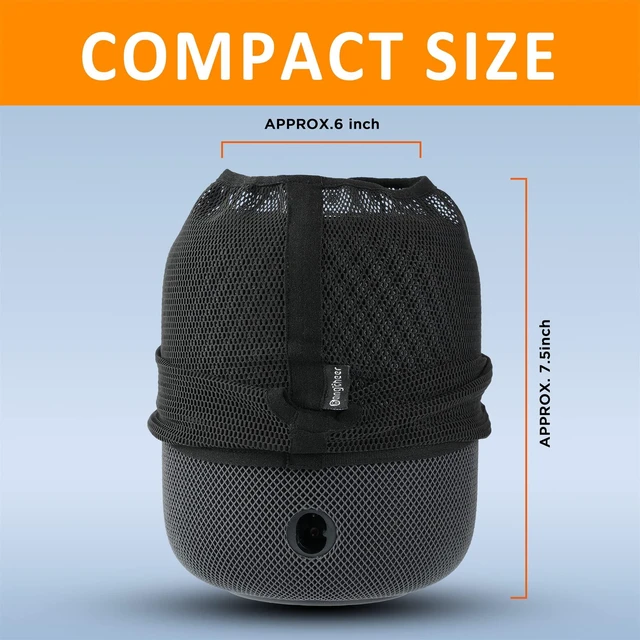 Alt view image 5 of 7 - Speaker Dust Cover Suitable for Homepod 2 gen Speaker, Mesh Cloth, Smart Cover with Charging Hole, High-Grade Nylon,Black,Pack of 1