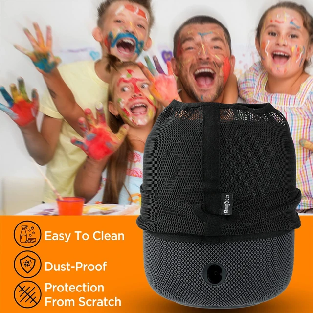 Alt view image 7 of 7 - Speaker Dust Cover Suitable for Homepod 2 gen Speaker, Mesh Cloth, Smart Cover with Charging Hole, High-Grade Nylon,Black,Pack of 1