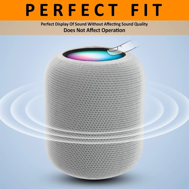 Alt view image 4 of 7 - Speaker Dust Cover for Homepod 2 Gen, Mesh Speaker Cloth with Charging Hole, High-Grade Nylon, White, Pack of 1