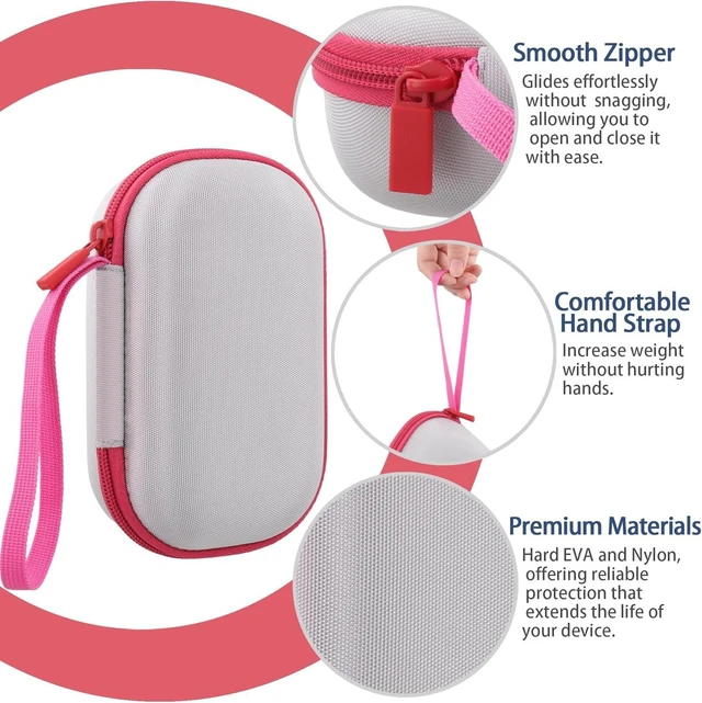 Alt view image 5 of 7 - for Anker Soundcore Select 4 Go Speaker Hard Case,White+Red Portable Travel Case Replacement, Cable Storage, Carrying Strap, Protective Hard Exterior