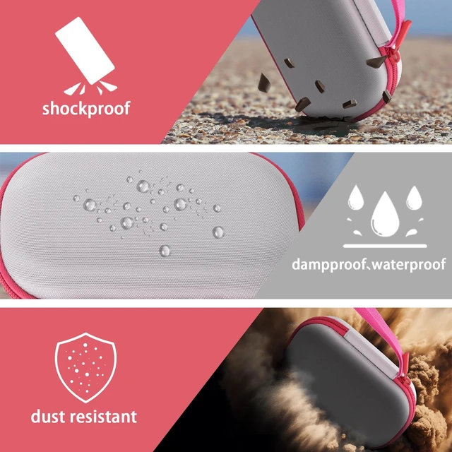 Alt view image 7 of 7 - for Anker Soundcore Select 4 Go Speaker Hard Case,White+Red Portable Travel Case Replacement, Cable Storage, Carrying Strap, Protective Hard Exterior