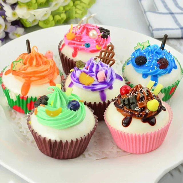 Main image of 6Color Realistic Artificial Fake Cake Cupcake Model Home Staging Equipment Crafts Photography Props Home Decoration