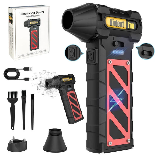 Main image of Electric Air Duster-Compressed Air Duster,60mph Wind Stepless Speed Canned Air for PC/Compute/Electronics/Home&Car Cleaning, 150000RPM Air Blower to Spray Air Can Dust Off Keyboard Cleaner (Black)