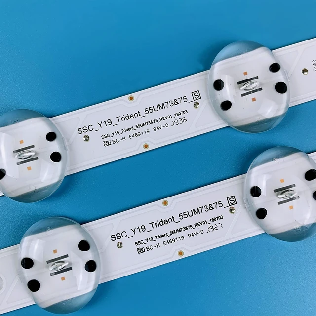 Alt view image 3 of 5 - 4pcs LED Backlight Strips for LG 55" TV 55UM73 55UM7300 55UM7300PUA 55UM7300AUE SSC Y19 Trident 55um73&75 REV01 180703