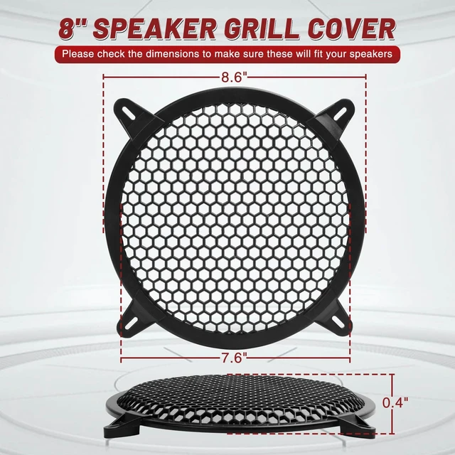Alt view image 4 of 7 - 8 Inches Speaker Grill Cover: Plastic Honeycomb Hole Subwoofer Grill Cover Protector, Car Audio Speaker Grill Cover,(Pack of 2)