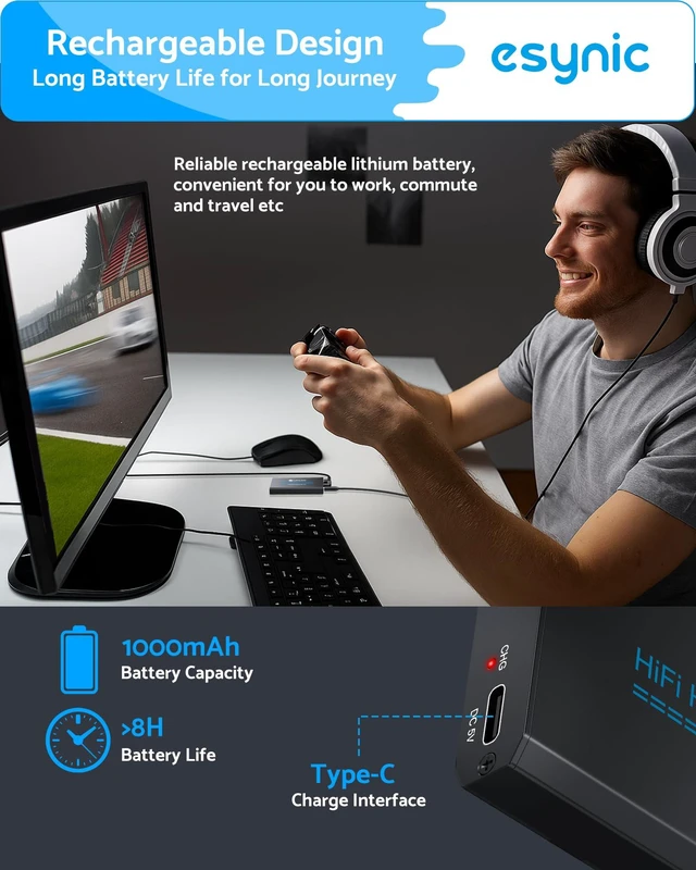 Alt view image 5 of 7 - Portable Bass Boost Style Headphone Amplifier 16-300 3.5MM Audio Jack-Aluminum Alloy Case-Work with in-ear Headphone-12 Hours of Battery Life-for Phone/Laptop/Gaming Consoles/Car
