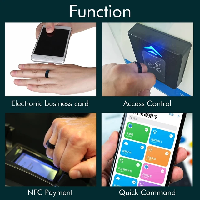 Alt view image 3 of 7 - NFC Ntag216 Chip Ceramic Smart Ring Programmable 888 Bytes,Red US#7 Rewritable 888 Bytes NFC Ntag216 Chip Ceramic Smart Finger Ring Compatible with NFC Phone and Devices for Men or Women