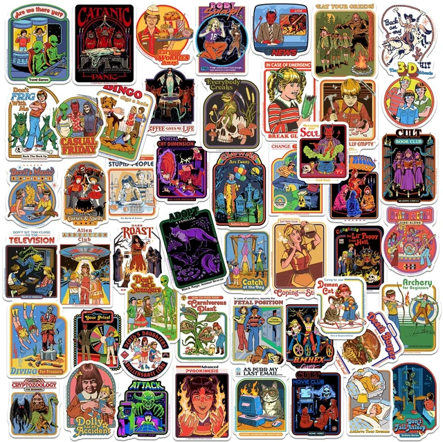 Main image of Steven Rhodes Dark Humor 50ct Vinyl L Deluxe, Tablet, Indoor/Outdoor Officially Licensed Steven Rhodes Stickers Great for Water Bottles, Skateboards, Luggage, Laptops, Bumpers & Cars