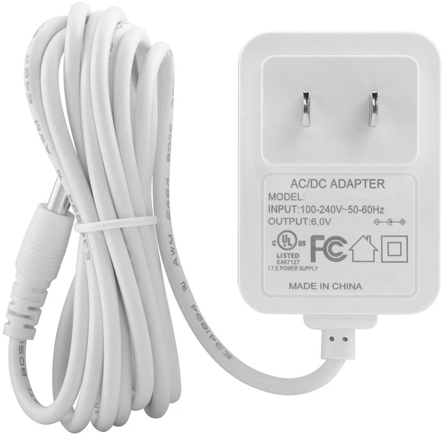 Alt view image 4 of 4 - TPKB00600030-A0 AC Adapter, AD002 Power Cord Replacment for 6V HoMedics SS-2000 SS 20000, MyBaby SoundSpa Lullaby Sound Machine White Supply Charger