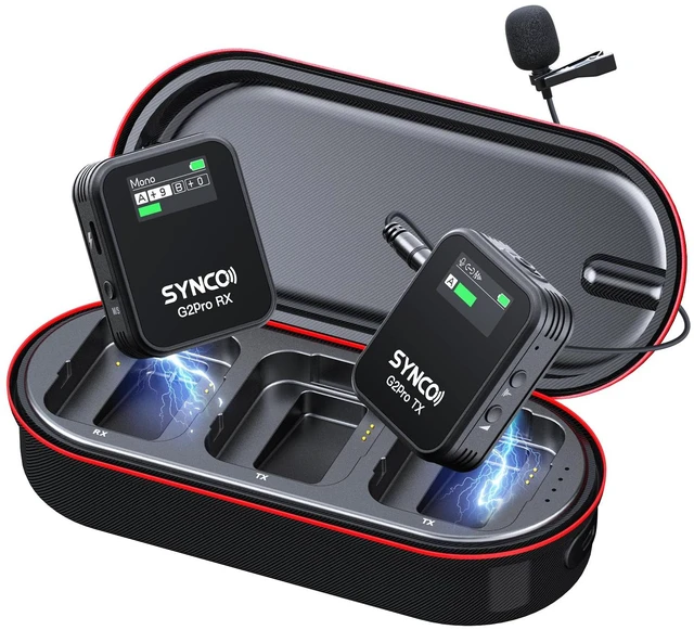 Main image of G2A1 MEGA Wireless Lavalier Microphone, 2TX+1RX, 8GB, Charging Case 24H Audio Backup, 656ft/200m Transmission, Noise Reduction, Gain Control, Real-Time Monitoring, Mono/Stereo/Safety