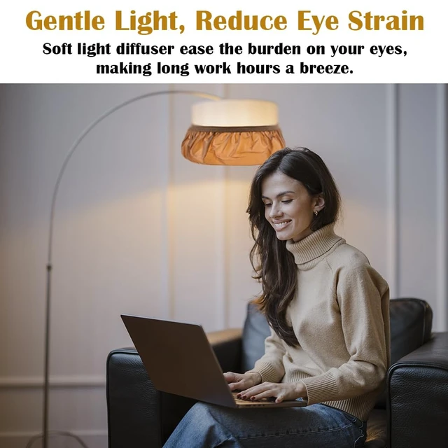 Alt view image 4 of 7 - LED Light Dimming Cover Diffuser Warm Light Diffusion Fabric Multiple Sizes for Desk Lamp, Pendant Light, Floor Lamp, Ceiling Light (Medium)