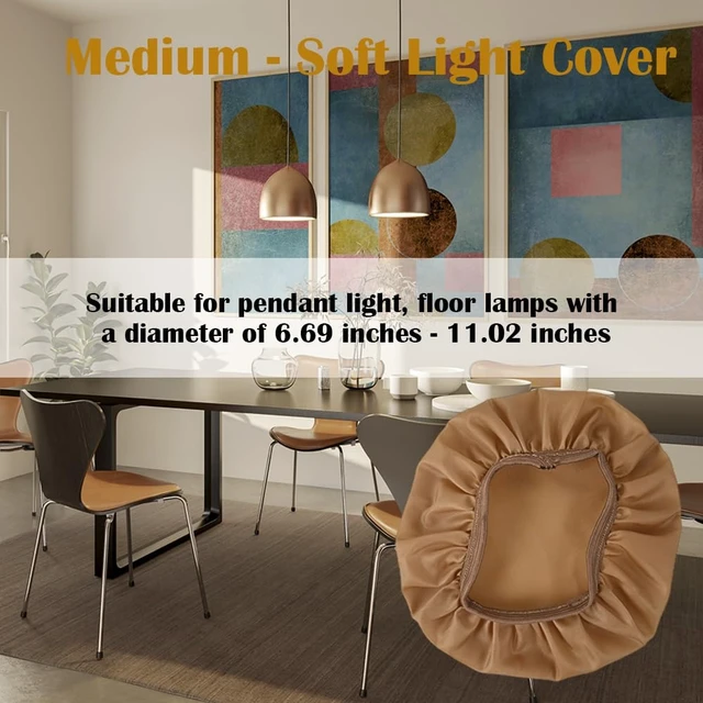 Alt view image 5 of 7 - LED Light Dimming Cover Diffuser Warm Light Diffusion Fabric Multiple Sizes for Desk Lamp, Pendant Light, Floor Lamp, Ceiling Light (Medium)