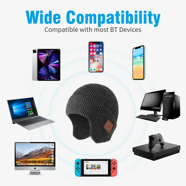 Alt view image 4 of 7 - Bluetooth Beanie for Men Women, HD Stereo Sound Beanie with Headphones, Unique Tech Gifts for Men Husband Him Teen