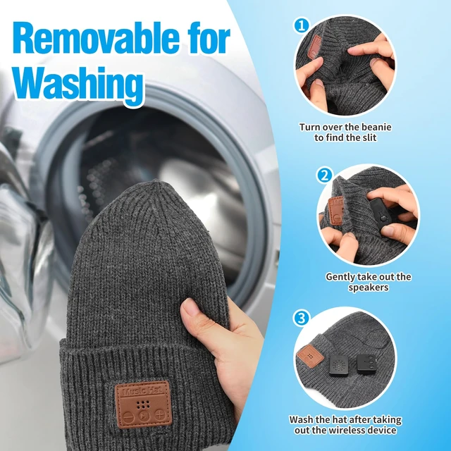 Alt view image 5 of 7 - Bluetooth Beanie for Men Women, HD Stereo Sound Beanie with Headphones, Unique Tech Gifts for Men Husband Him Teen