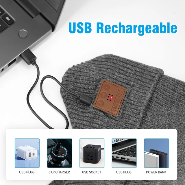 Alt view image 6 of 7 - Bluetooth Beanie for Men Women, HD Stereo Sound Beanie with Headphones, Unique Tech Gifts for Men Husband Him Teen