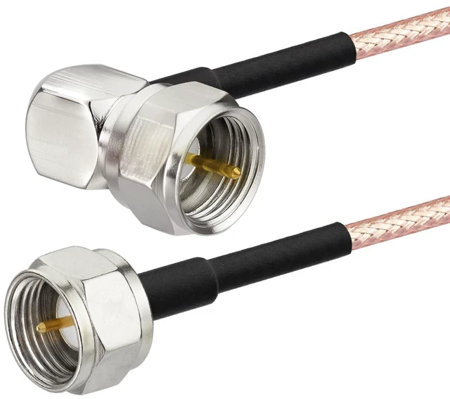 Alt view image 2 of 7 - TV Coax Cables 6ft Slim 75 Ohm RG179 F-Type Male Cables 2-Pack Right Angle Quad Shielded 90 Degree Coax Cable Cord for TV, HDTV, CATV, Satellite Receivers Antenna Cable Box