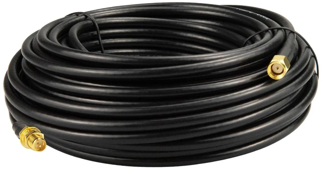 Main image of Upgraded B-LMR200 PRSMA Antenna Coaxial Cable 49.2ft RP-SMA Male to RP-SMA Female Extension Cable LMR200 Equivalent for WiFi Antennas, Wireless routers, Better Than RG58