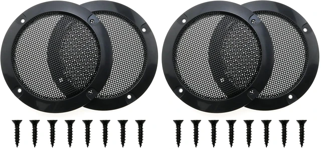 Main image of 2pcs Cold Rolled Steel Loudspeaker Net Cover 3" Grill Cover with Mounting Screws for DIY Speaker and Car Speaker (Pack of 2)