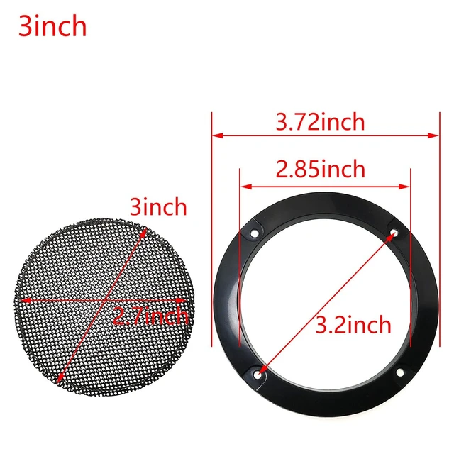 Alt view image 3 of 7 - 2pcs Cold Rolled Steel Loudspeaker Net Cover 3" Grill Cover with Mounting Screws for DIY Speaker and Car Speaker (Pack of 2)