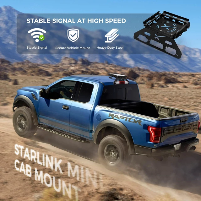 Alt view image 2 of 7 - Starlink Mini Truck Mount for Ford F150 F250 F350 F450 F550 Fit Starlink Mini & Mini X for Ford F150 (2015+) & F250 F350 F450 F550 (2017+), Drill Free Aluminum Third Brake Light Bracket