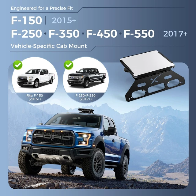 Alt view image 3 of 7 - Starlink Mini Truck Mount for Ford F150 F250 F350 F450 F550 Fit Starlink Mini & Mini X for Ford F150 (2015+) & F250 F350 F450 F550 (2017+), Drill Free Aluminum Third Brake Light Bracket