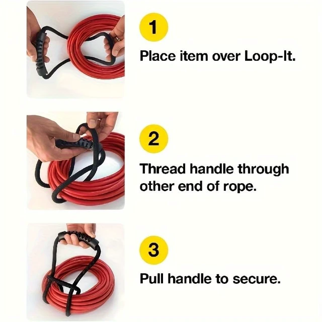 Alt view image 6 of 7 - Storage Straps 15.7-inch (2-Pack) Extension Cord Organizer, Vacuum Hose Holder, Shop Storage, Air or Water Hose Organizer for your Home, Garage, Boat, RV and More Cable Straps (BLack, L35.7inch)