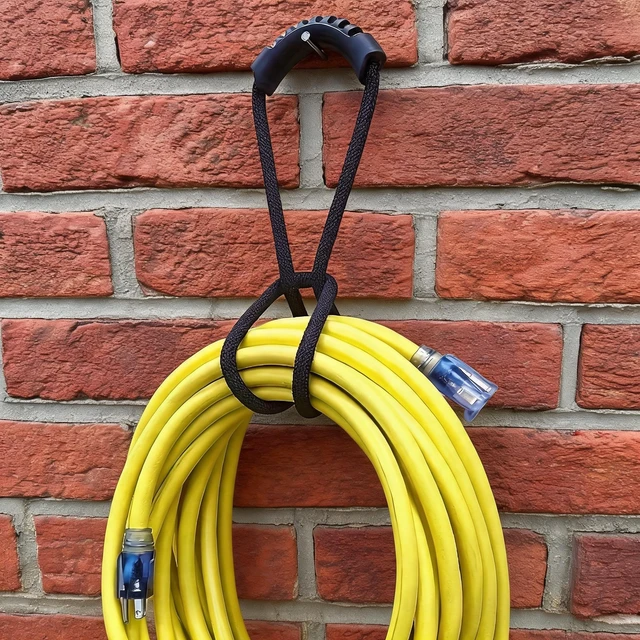 Alt view image 5 of 7 - Storage Straps 15.7-inch (2-Pack) Extension Cord Organizer, Vacuum Hose Holder, Shop Storage, Air or Water Hose Organizer for your Home, Garage, Boat, RV and More Cable Straps (BLack, L35.7inch)