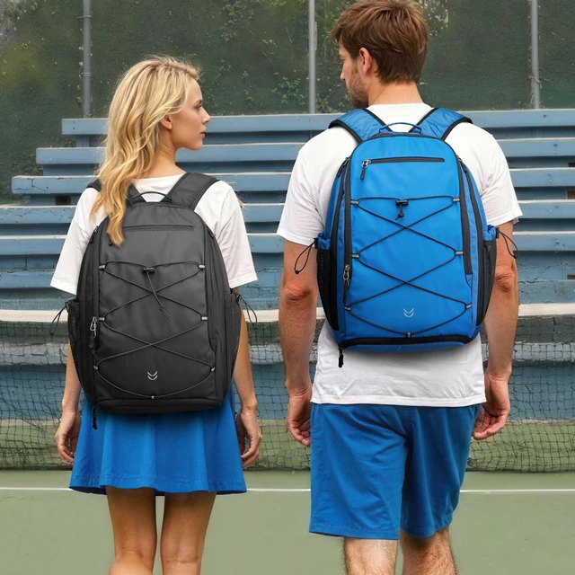 Alt view image 2 of 7 - Pickleball Bag Pickleball Backpack for Women & Men School Backpack for Teens Bookbag for College Student with Fence Hook Laptop Compartment(Black)