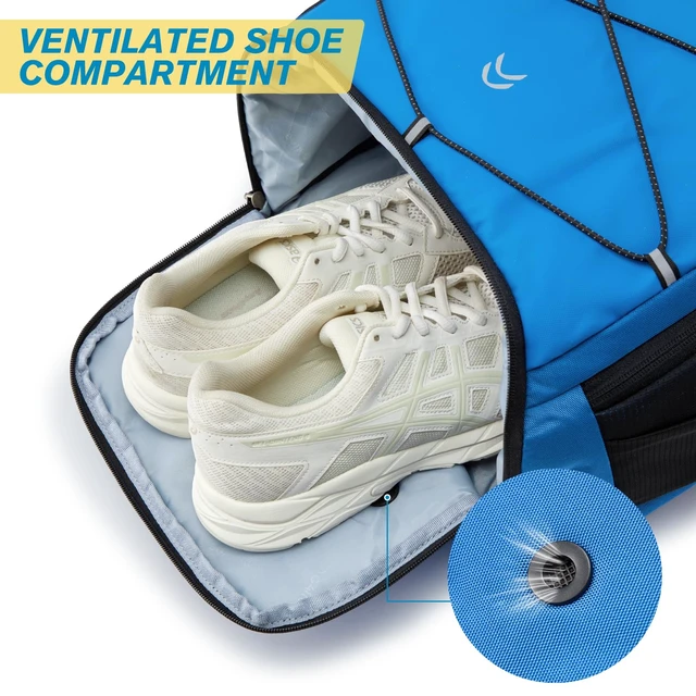Alt view image 4 of 7 - Pickleball Bag Pickleball Backpack for Women & Men School Backpack for Teens Bookbag for College Student with Fence Hook Laptop Compartment(Blue)