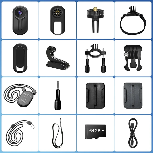 Alt view image 3 of 3 - Upgraded 1080P Mini Body Camera with 64GB Card, Sports Action Cameras