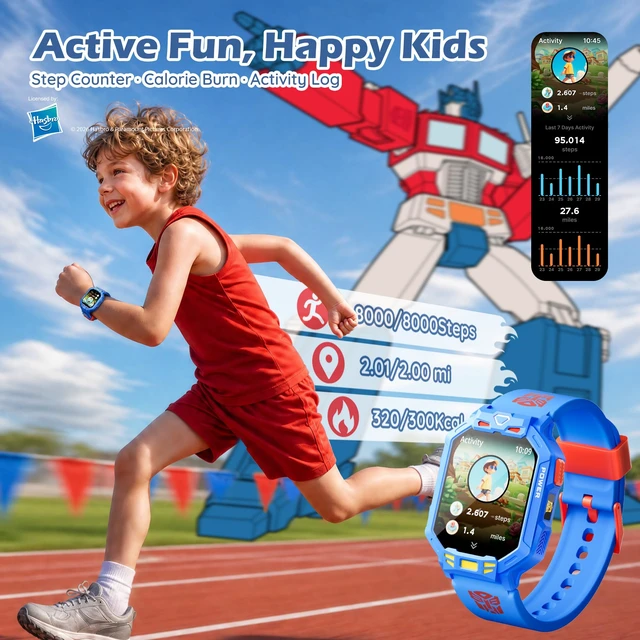 Alt view image 6 of 7 - Kids Smart Watch for Ages 4-12, Music, Games & Learning Cards Birthday Gift Toys for Boys, Audiobooks, Heart Rate & Sleep Monitor, Fitness Tracker, IP67 Waterproof