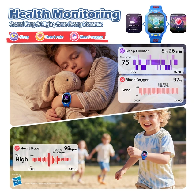 Alt view image 5 of 7 - Kids Smart Watch for Ages 4-12, Music, Games & Learning Cards Birthday Gift Toys for Boys, Audiobooks, Heart Rate & Sleep Monitor, Fitness Tracker, IP67 Waterproof
