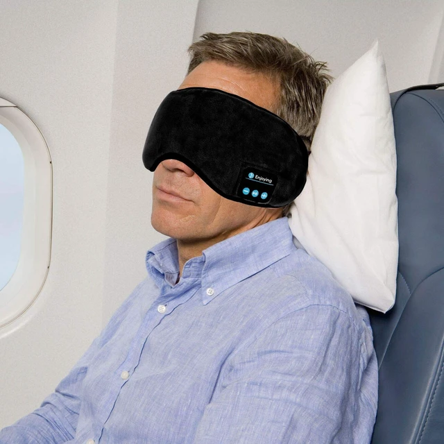 Alt view image 5 of 7 - Sleep Headphones Bluetooth Eye Mask, Wireless Bluetooth 5.4 Headphones Music Travel Sleeping Headphones Handsfree Sleeping Mask with Built-in Speakers Microphone Washable