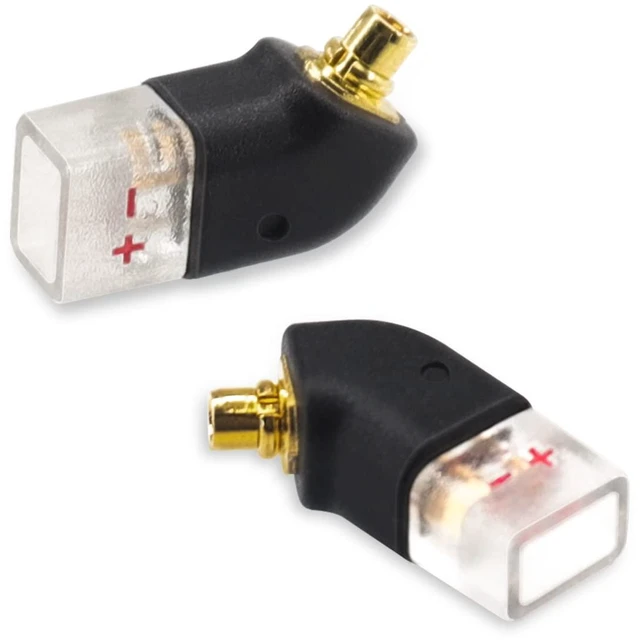 Main image of 1 Pair 0.78mm 2Pin Female (Contact Cable) to MMCX Male (Contact Headphone) Integration of Injection molding,Original Sound Quality Converter Adapter Concave (Angled 2 Pin, Black)