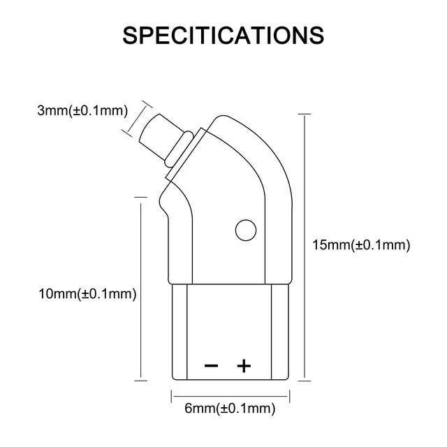 Alt view image 3 of 7 - 1 Pair 0.78mm 2Pin Female (Contact Cable) to MMCX Male (Contact Headphone) Integration of Injection molding,Original Sound Quality Converter Adapter Concave (Angled 2 Pin, Black)