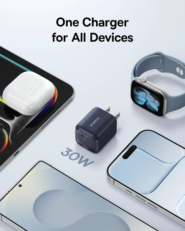 Alt view image 5 of 7 - 30W USB C Charger Block, 2 Pack Fast Charger Type C with USB-C Cable Compact Wall Charger for iPhone 17/16/15 Series, iPad, Galaxy S26/S25 Ultra and MacBook Air, Black