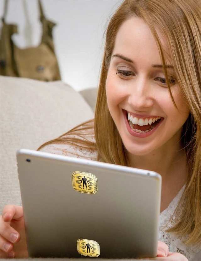 Alt view image 3 of 6 - Protection Cell Phone Stickers for Smart Phones/Tablets/Laptops/Computer/WiFi.(Gold 12 Pcs)