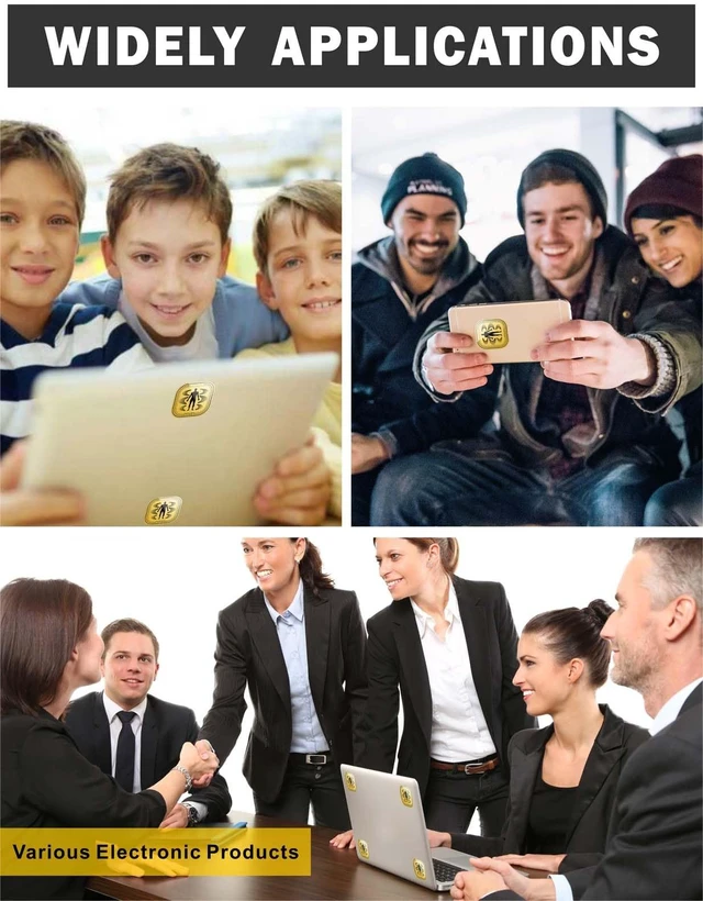Alt view image 5 of 6 - Protection Cell Phone Stickers for Smart Phones/Tablets/Laptops/Computer/WiFi.(Gold 12 Pcs)