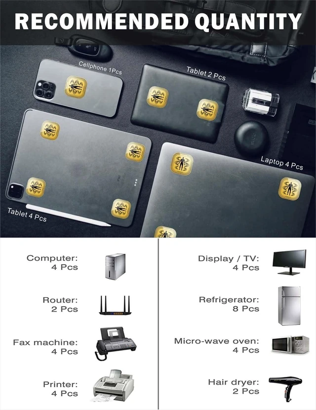 Alt view image 6 of 6 - Protection Cell Phone Stickers for Smart Phones/Tablets/Laptops/Computer/WiFi.(Gold 12 Pcs)