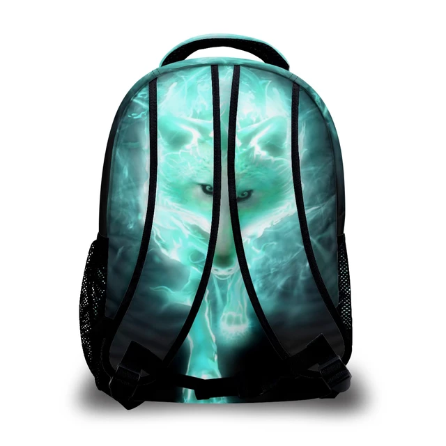 Alt view image 3 of 6 - Lightweight Cool Cyan Wolf Backpacks Girls School Bags Kids Bookbags, 11.6 * 8 * 16in
