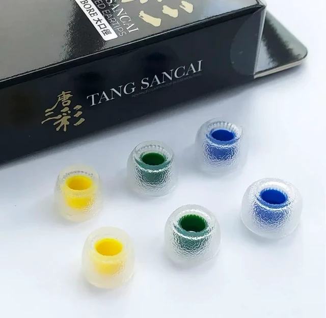 Alt view image 2 of 7 - Tang Sancai Wide Bore Eartips, Silicone in-Ear Monitor Ear Plugs for in-Ear Earphone, Replacement Earbuds Tips, IEM Eartips, Blue, L, 3 Pairs